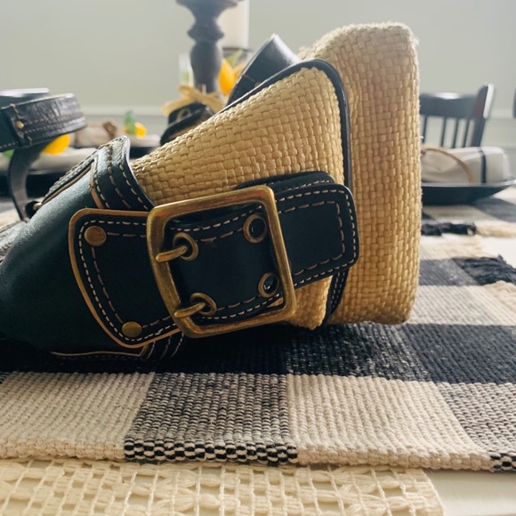 Coach Legacy Straw and Leather Tote - Picture 8 of 12